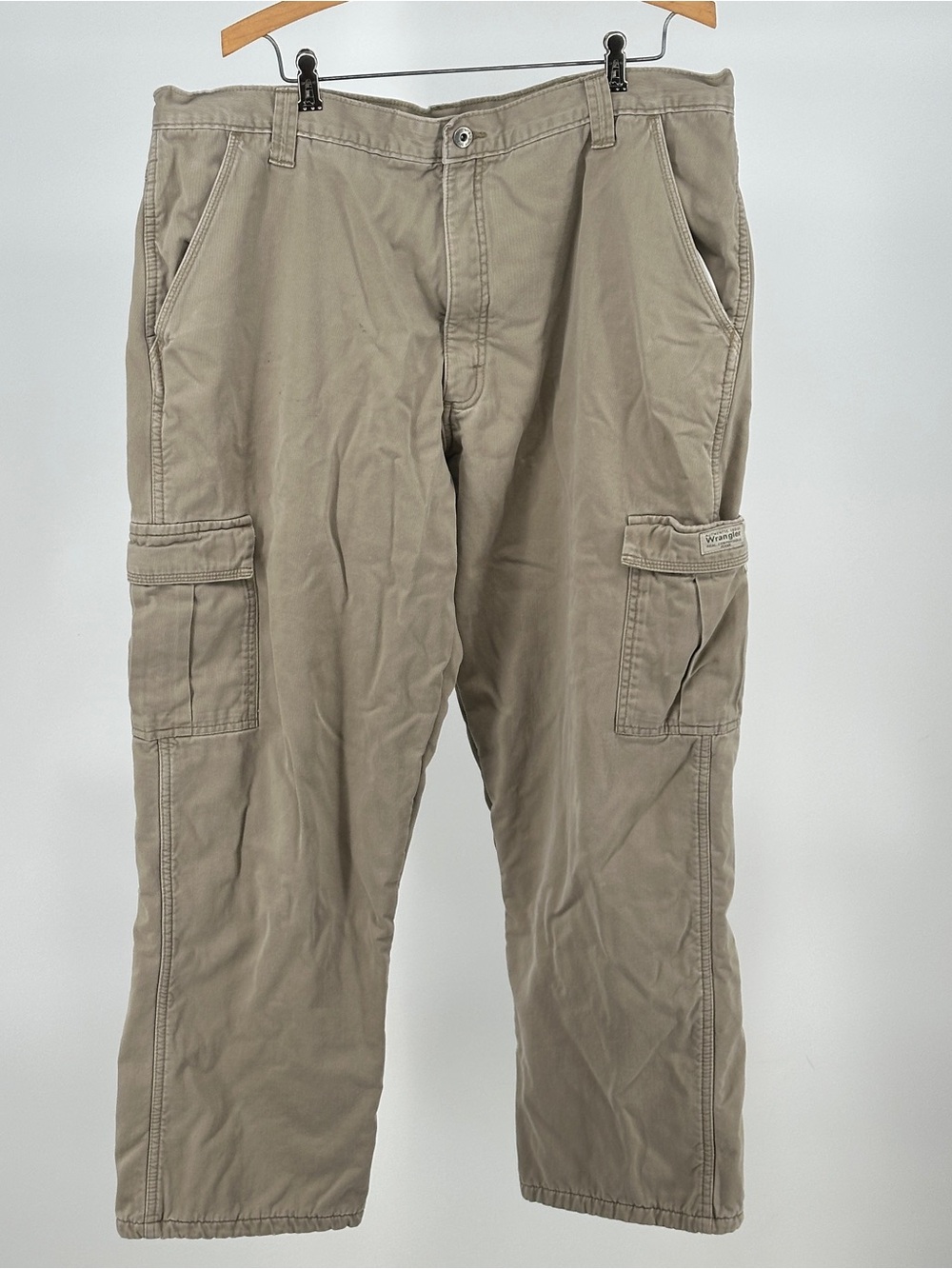 Wrangler Men's Fleece Lined Cargo‎ Chinos in Tan